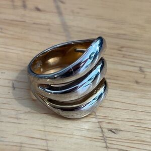 ESPO 14k GF, signed WAVEY chunky ring 8